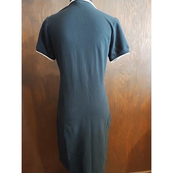 CHEROKEE Shirt Dress Size Small Black Polo Short Sleeve Button Vintage Stretch - Picture 4 of 4